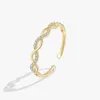 Bröllopsringar Tiny Zircon Twist Infinity For Women Gold Plated rostfritt stål Öppningsring estetiska smycken gåva femme