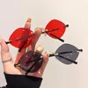 Occhiali da sole Vintage Rhombus Rimless Retro Trendy Fashion Hip-Hop Uomo Donna Eyewear Top Brand Designer Tonalità femminili colorate