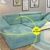 Stoelhoezen fluwelen stof bankje elastische sectionele bank deksel l -vormige kast fauteuil chaise lounge voor woonkamer 230503