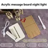 Nachtverlichting Transparant Acryl Tafellamp Lichtgevende DIY Message Memo Board Pen Lamp