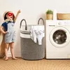 Organizacja kosza na pranie z uchwytami tkanin bawełniany kosza do prania do ubrań i zabawek do przechowywania łazienki