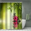 Gordijnen 11.112 HOT SALE Print uw patroon op maat bamboe douchegordijn polyester badgordijn waterdicht met haak voor badkamer