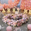 Dekorativa blommor Luxury Heart Rose Hydrangea Flower Row Wedding Arch Backdrop Door Deco Party Stage Birthday Valentine's Day Prop