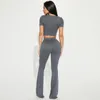 Tweedelige broek voor vrouwen uitgehold y2k streetwear pure kleur 2 set sexy mode trending product