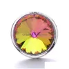 Charms Colorf Acryl Sier Color Snap Button Kobiety Biżuterię Biżuterię Ostrania Bright Rhinestone 18 mm metalowe przyciski snapy