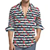 Camicie casual maschile eleganti rose camicia primaverile stampa floreale di Natale uomo fresco camicette a maniche lunghe abbigliamento y2k più dimensioni