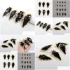 Pendant Necklaces Borosa 5Pcs/Lot Arrowhead Gold Color Black Obsidian Bead Jewelry G0503 Drop Delivery Pendants Dhgarden Dhf7D