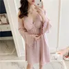 Kadınların Pijamat Banyılları Uyku Üstleri Seksi Kadınlar İpek Robe Elbise Set Sırtsız saten uykshirtler Nedime Cobstes Nightgowns