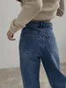 Женские шорты Harajuku Women U S S Широкие винтажные брюки Голубые джинсы Случайный твердый цвет