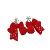 Stud Earrings 2023 Fashion Super Fairy Temperament Velvet Bow Snowflake Cold Wind All-match Jewelry Wholesale Sale