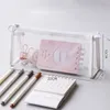 Federmäppchen PVC Transparente Hülle Kawaii Wasserdichte Taschen für Studenten Schreibwaren Schulbedarf Tragbare Stifttasche 230503