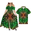 Casual Dresses Hycool Sexy V Neck Off Shoulder Sling Summer Beach Dress Latest Plus Size Wedding Guest Polynesian Couple Outfits