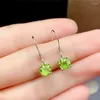 Brincos de bronzeamento natural Peridoto natural 925 Sterling Silver Ear Ganche de ouvido para garotas de pedras preciosas de jóias de jóias de casamento com certificado