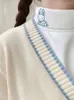 Women's T Shirts Deeptown Kawaii Cartoon Embroidery Women Harajuku Turtleneck Tops Autumn And Winter Long Sleeve All-match Bottom Shirt