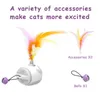 Toys Smart Cat Toy Interactive Electronic LED Automatiska hoppleksaker för katter Play Kitten Feather Teaser Stick Replacement Rabbit Toy