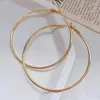 Hoop Earrings Trendy Large Big Smooth Circle Basketball Brincos Gold Color Round Loop For Women Party Jewelry