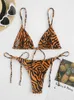 Casual Dresses Zebra Leopard Snake Bralette String High Leg Bikini Swimwear Two Pieces Low Waisted Swimsuit Animal Print Beachwear Sexy 230428