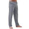 Calça de calça xadrez de algodão para dormir com roupas de dormir masculina