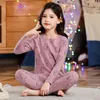Pijamas pijamas para crianças outono inverno meninas roupas de pijama de pijama adolescentes meninos casuais roupas de dormir infantil térmica 2 a 14 y 230503