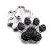 Charms Rhinestone Dog Paw Snap Snap Button Biżuterię Biżuteria 18 mm metalowe przyciski Button