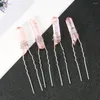 Hair Clips Romantic Real Quartz Crystal Point Crown Wand Wire Craft Comb Sticks Energy Stone Hairpin Woman Tiara Wedding Bride Jewelry