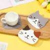 Mats Pads Cartoon Cat Shaped Silicone Dining Table Placemat Coaster Kitchen Accessories Mat Cup Mug Heatresistant Animal Coffee Drink Pad Z0502