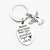 Schlüsselanhänger Guardian Keychain Angel Driver Never Drive Faster Than Your Can 16. Geburtstagsgeschenk für Tochter Nichte