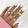 Anelli a fascia Rosa Acrilico Farfalla Knuckle Ring Set Per Le Donne Cristallo Smalto Fungo Yin Yang Ragazze di Fiore Gioelleria Raffinata E Alla Moda Y23