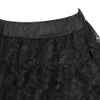 Dresses Sexy Black Lace Skirt for Women Layered Pleated Skirt Steampunk Asymmetrical High Low Ruffle Tulle Long Skirts Plus Size XS6XL