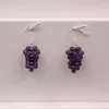 Bengelen oorbellen 6pair druiven vorm met de hand natuursteen amethists charmes granaathangers voor vrouwen paarse kristal oorrang sieraden gratis