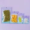 Лазерный цветовой градиент пакеты на молнии пластиковая алюминиевая фольга mylar pouch suct -reclosable food упаковочная сумка драгоценности