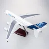 Flygplan Modle 1 160 Skala 50,5 cm Model Airplane Airbus A380 Prototyp Flygbolag med ljus och hjuldiecast hartsplansamling Display Toy 230503