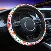 Capas de volante Tampas de pássaro mexicano capa de flor branca universal 15 polegadas México Impressão de neoprene Protetor de carro fofo