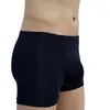 Underbyxor Ice Silk Boxer Boror Män konvex påse med svamp Cup Pad sömlös trosor Male Breathale Underwear Solid Panty Man