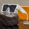 Gradiëntlenzen zonnebrillen ontwerper mannen gepolariseerde zonnebril mode klassieke brief zonnebrillen buiten rijden UV Bescherming vierkant grote frame
