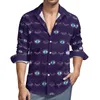 Chemises décontractées pour hommes bleu mauvais œil Streetwear chemise homme Nazar Mati imprimer printemps tendance Blouses à manches longues vêtements surdimensionnés personnalisés