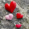 Anillos de banda romántico dulce corazón para mujeres lindo rojo rosa dedo moda para chicas acrílico geométrico gran fiesta joyería Y23