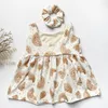 Robes de fille Toddler Baby's Clothes Girls Summer Casual A-line Dress Sans manches O Neck Watermelon Print Bandeau Vêtements pour enfants