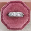 Zaręczyny Pierścień Rhinestone cyrkon Pink Full Diamond Biżuteria Walentynkowa Prezent