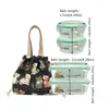 Förvaringspåsar tecknad tryck picknick lunch väska söt bento tote bärbar duk matlåda för kvinnor barn termiska