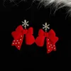 Stud Earrings 2023 Fashion Super Fairy Temperament Velvet Bow Snowflake Cold Wind All-match Jewelry Wholesale Sale