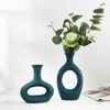 Vases Black Vase Ceramic For Home Decor Modern Circle Geometric Creativity Decorative And Living