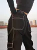 Dżinsy dżinsowe kieszenie patchwork workowate dżinsy mody streetwear 100% bawełniane kobiety dżinsowe spodni luźne spodnie cargo koreańskie dżinsy Harajuku 230503