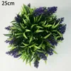 Dekorativa blommor kransar konstgjorda lila lavendel blomma boll hängande topiary trädgård korg växt dekor 2 st 25 cm