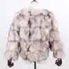 Jackets New Winter Women Genuine Fox Fur Coats Ladies Slim Short Real Natural Fur Jackets New Style 100% Natural Real Fox Fur Overcoats