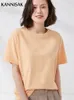 女性のTシャツの女性Tシャツ夏のトップソリッド半袖O-Neck100％コットンカジュアルレディースシャツHARAJUKU KOREAN WOMAN TSHIRTS 230428
