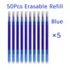 Ballpoint Pennen 50 PCSSet 07 mm Wissenbare vulling Rod Magic Gel Blauw Black Ink 8 Color Office Stationery Writing Supplies 230503