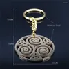 Keychains Witchcraft Vortex Stainless Steel Key Chain Viking Triskelion Celtic Knot Spiral Triskele Keyring Jewelry Llaveros Para Hombre