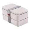 Dinnerware Define Box-camada de 2 camadas de microondas com 4 Compartamentos Caso Bento portátil de Tableware Bento para Office do Estudante 1.2L