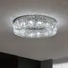 Plafoniere Luce moderna a LED per soggiorno E14 Decorazione artistica in acciaio cromato/oro K9 Montaggio lampada in cristallo